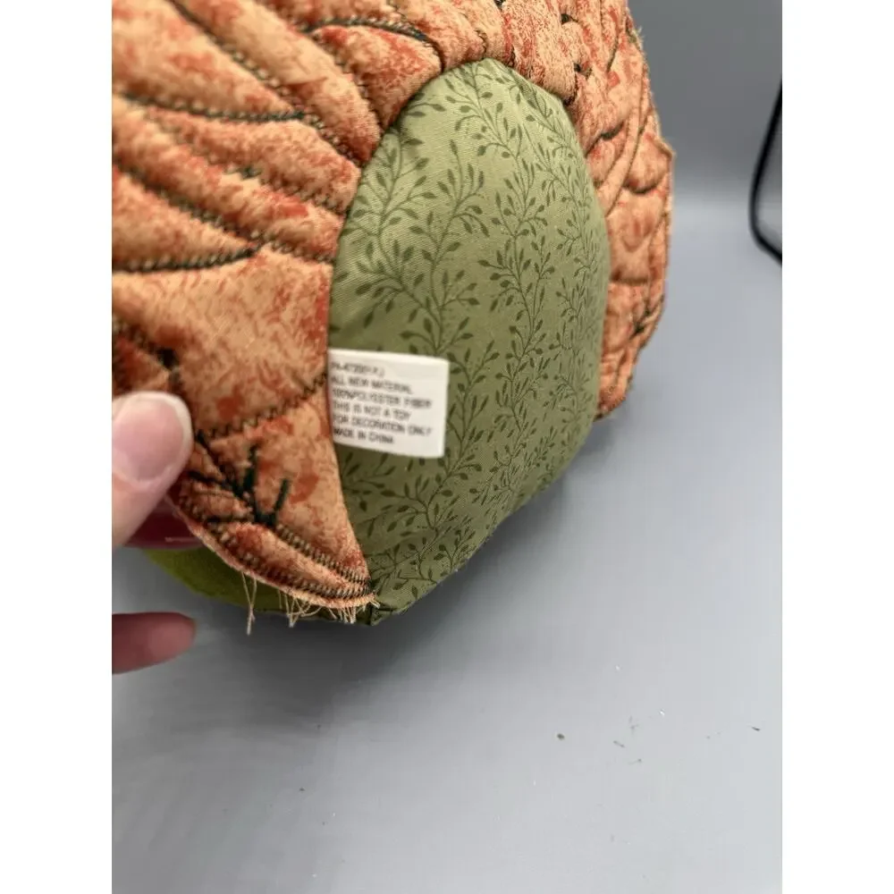 Thanksgiving Turkey Plush Decor Round Stuffed Fall Harvest Quilted Leaf Tail